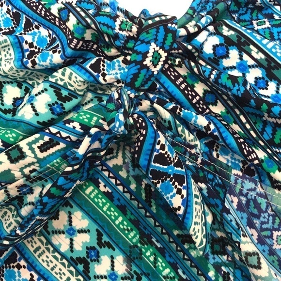 NEW - SWIMSUITS FOR ALL - Blue, Green & White Aztec Print Tankini Top - Size 26 - Picture 3 of 8